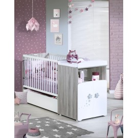 Lit Bébé 120x60 Blanc Lin Nova - Le coin des petits