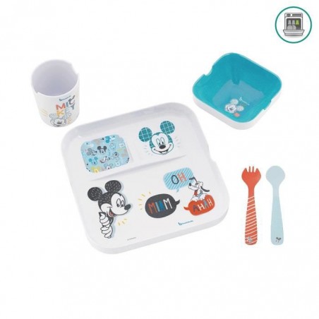 Coffret Repas Melanine 5 Pieces Mickey Le Coin Des Petits