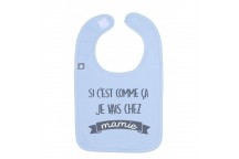 Cadeau bébé: Bavoir bébé bleu Meilleur chez mamie