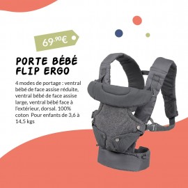 Infantino Porte-bébé Flip Ergonomique 4 en 1 - Gris 