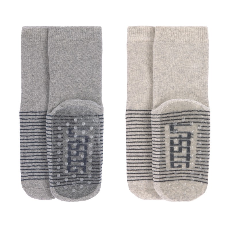 Lot de 2 Chaussettes Antidérapantes Gris - 23/26