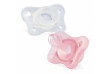 Lot de 2 sucettes mini soft 0-2M rose