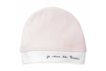 Bonnet naissance velours rose