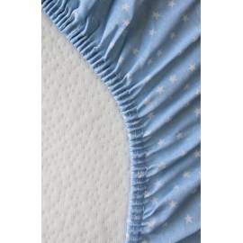 Drap housse «Champêtre» 60x120cm, Bleu