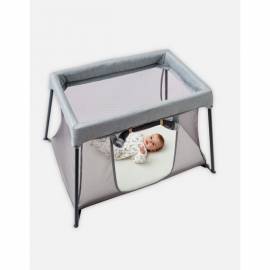 Lit de voyage avec matelas et bassinet gris