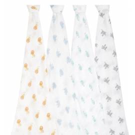 Maxi-langes en coton, Dahlias, pack de 4