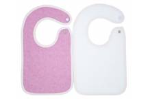 Lot de 2 Bavoirs Naissance Plastifiés Rose