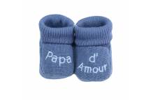 Chaussons Papa d'amour Bleu