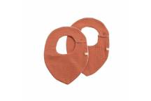 Lot de 2 Bavoirs Uni Terracotta