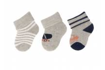 Lot de 3 Chaussettes Nouveau-Né Gris