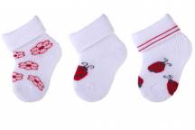 Lot de 3 Chaussettes Nouveau-Né Blanc/Rouge