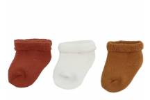 Lot De 3 Paires Chaussettes 0 M Terracotta, Ecru ,Camel