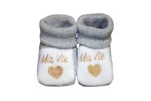 Chaussons Gris "Tu Ma Vie"