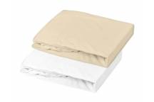 Lot De 2 Draps Housse Jersey Blanc Cailloux