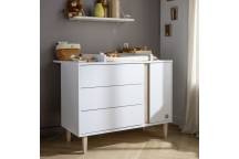 Commode bébé 3 tiroirs 1 porte Paloma